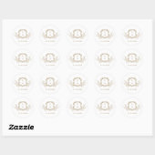 Elegant  Botanische Crest Envelope Classic R Ronde Sticker (Vel)