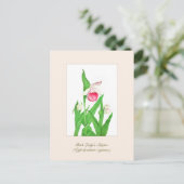 Elegant Botanische Dame's Slipper Flower Briefkaart (Staand voorkant)
