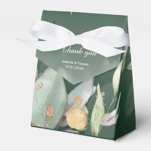 Elegant Botanische Eucalyptus Greenery Favor Box Bedankdoosjes (Voorkant Zijde)
