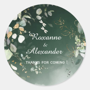 Elegant Botanische Eucalyptus Greenery Ronde Sticker