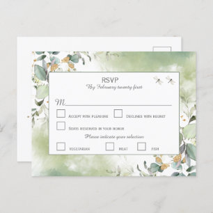 Elegant botanische Eucalyptus Greenery RSVP Briefkaart