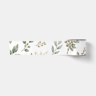 Elegant botanische eucalyptus satijnen lint