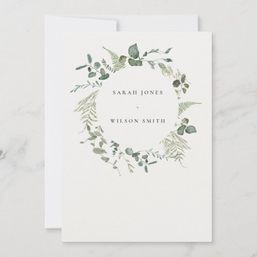 Elegant Botanische Eucalyptus Waterverf Weddenscha Bedankkaart (Achterkant)