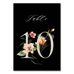 Elegant botanische flora nummer 10, zwart kaart