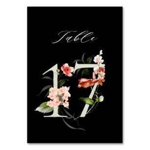 Elegant botanische flora nummer 17, zwart kaart