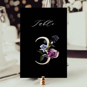 Elegant botanische flora nummer 3, zwart kaart