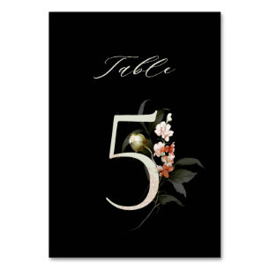 Elegant botanische flora nummer 5, zwart kaart