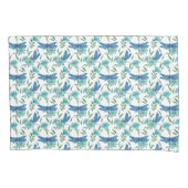 Elegant botanische florale en blauwe libellen kussensloop (Voorkant)