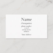 Elegant botanische groen visitekaartje (Achterkant)
