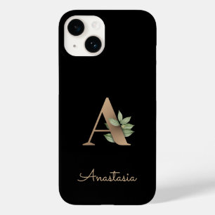 Elegant Botanische monogram Gold Letter A Case-Mate iPhone 14 Hoesje