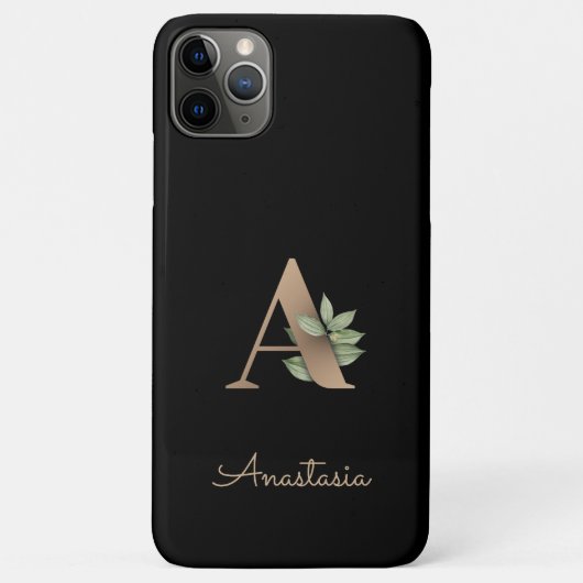 Elegant Botanische monogram Gold Letter A Case-Mate iPhone Case (Achterkant)