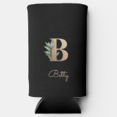Elegant Botanische monogram Gold Letter B (Voorkant)