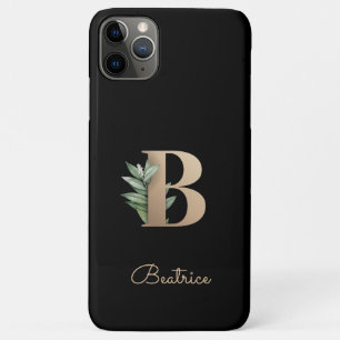 Elegant Botanische monogram Gold Letter B iPhone 11 Pro Max Hoesje