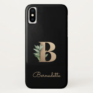 Elegant Botanische monogram Gold Letter B iPhone X Hoesje