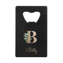 Elegant Botanische monogram Gold Letter B