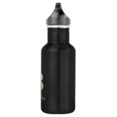 Elegant Botanische monogram Gold Letter B Waterfles (Rechts)