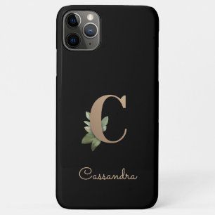 Elegant Botanische monogram Gold Letter C iPhone 11 Pro Max Hoesje