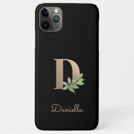 Elegant Botanische monogram Gold Letter D iPhone 11 Pro Max Hoesje