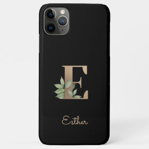 Elegant Botanische monogram Gold Letter E iPhone 11 Pro Max Hoesje