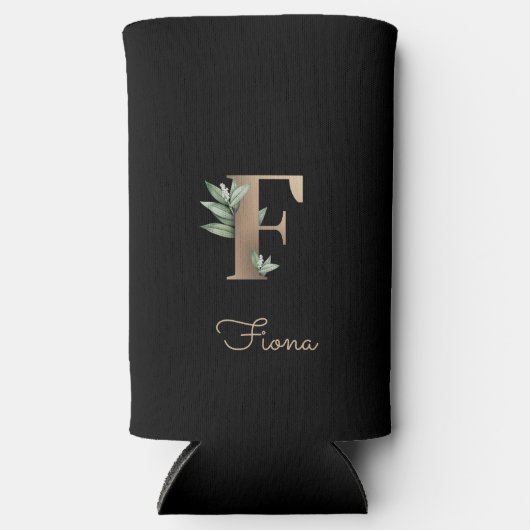 Elegant Botanische monogram Gold Letter F (Voorkant)
