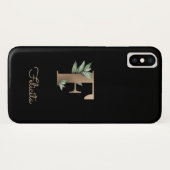 Elegant Botanische monogram Gold Letter F Case-Mate iPhone Case (Achterkant (horizontaal))