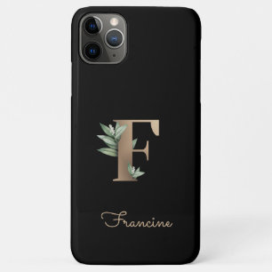 Elegant Botanische monogram Gold Letter F iPhone 11 Pro Max Hoesje