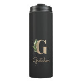 Elegant Botanische monogram Gold Letter G Thermosbeker (Voorkant)