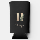 Elegant Botanische monogram Gold Letter H (Voorkant)