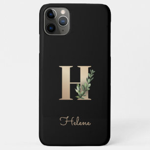 Elegant Botanische monogram Gold Letter H iPhone 11 Pro Max Hoesje