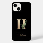 Elegant Botanische monogram Gold Letter H Case-Mate iPhone Case (Achterkant)