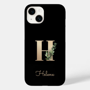 Elegant Botanische monogram Gold Letter H Case-Mate iPhone 14 Hoesje