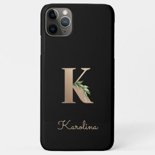 Elegant Botanische monogram Gold Letter K iPhone 11 Pro Max Hoesje