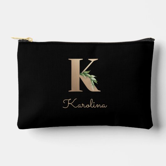 Elegant Botanische monogram Gold Letter K Etui (Voorkant)