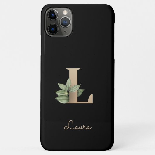 Elegant Botanische monogram Gold Letter L Case-Mate iPhone Case (Achterkant)
