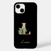 Elegant Botanische monogram Gold Letter L Case-Mate iPhone Case (Achterkant)