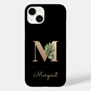 Elegant Botanische monogram Gold Letter M Case-Mate iPhone 14 Hoesje