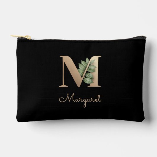 Elegant Botanische monogram Gold Letter M Etui (Voorkant)
