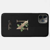 Elegant Botanische monogram Gold Letter N Case-Mate iPhone Case (Achterkant (horizontaal))