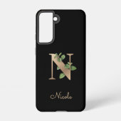 Elegant Botanische monogram Gold Letter N Samsung Galaxy Hoesje (Achterkant)