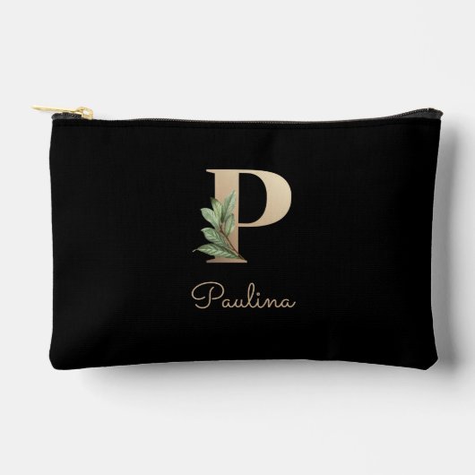 Elegant Botanische monogram Gold Letter P Etui (Voorkant)