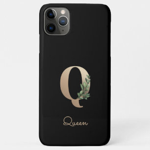 Elegant Botanische monogram Gold Letter Q iPhone 11 Pro Max Hoesje