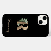 Elegant Botanische monogram Gold Letter R Case-Mate iPhone Case (Achterkant (horizontaal))