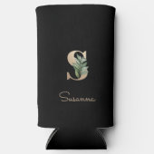 Elegant Botanische monogram Gold Letter S (Voorkant)