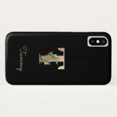 Elegant Botanische monogram Gold Letter T Case-Mate iPhone Case (Achterkant (horizontaal))