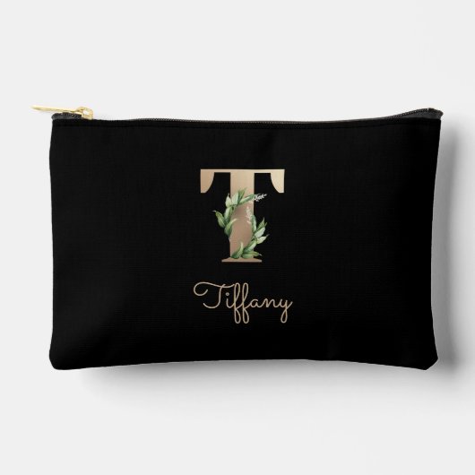 Elegant Botanische monogram Gold Letter T Etui (Voorkant)