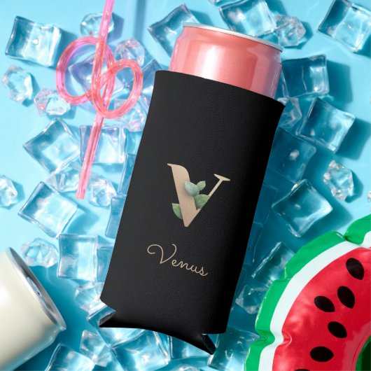 Elegant Botanische monogram Gold Letter V (Insitu Zomer)