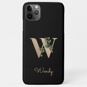 Elegant Botanische monogram Gold Letter W iPhone 11 Pro Max Hoesje