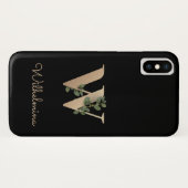 Elegant Botanische monogram Gold Letter W Case-Mate iPhone Case (Achterkant (horizontaal))