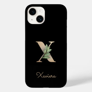 Elegant Botanische monogram Gold Letter X Case-Mate iPhone 14 Hoesje