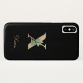 Elegant Botanische monogram Gold Letter X Case-Mate iPhone Case (Achterkant (horizontaal))